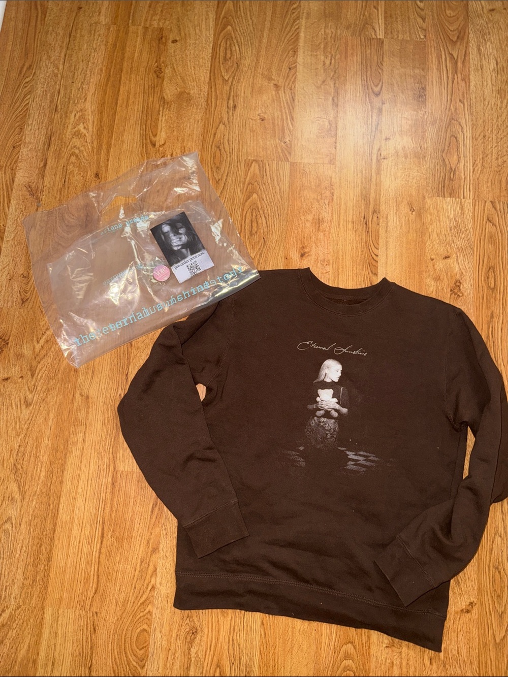 Ariana Grande Brown Crewneck Graphic Sweatshirt